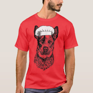 Heeler Australian Cattle Dog Cook Chef Funny Cooki T-Shirt