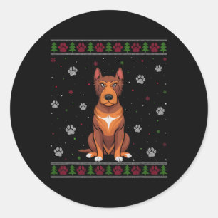 Heeler Christmas Sweater Xmas Pet Animal Dog Lover Classic Round Sticker