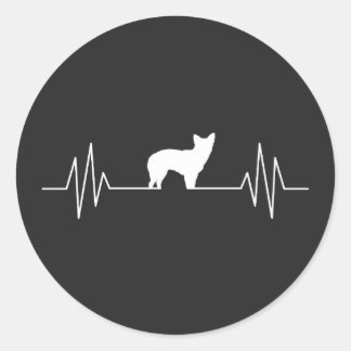 heeler dog frequency, heeler lover classic round sticker