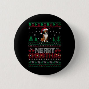 Heeler Dog Lovers Santa Hat Christmas Tree Lights  6 Cm Round Badge