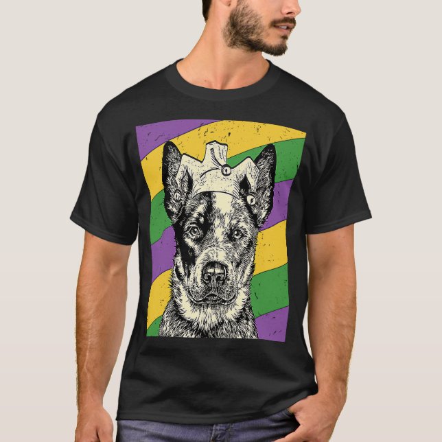 Heeler Jester  Mardi Gras Dog Mum or Dad T-Shirt (Front)