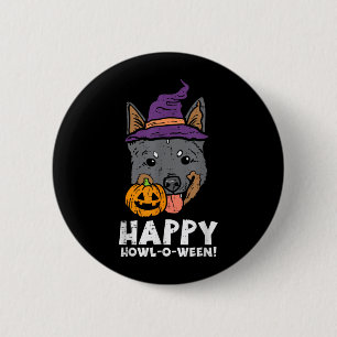 Heeler Witch Happy Howl O Ween Pumpkin Halloween 6 Cm Round Badge