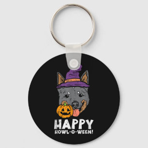 Heeler Witch Happy Howl O Ween Pumpkin Halloween Key Ring