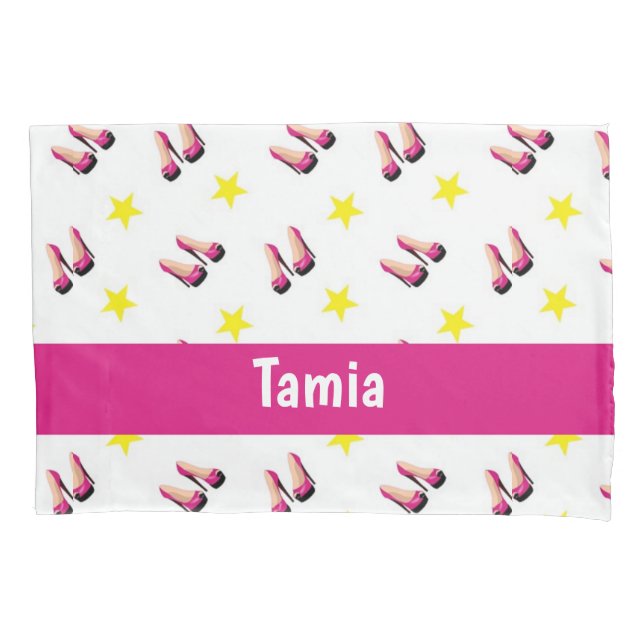 Heels and stars patterned pillowcase (Front)