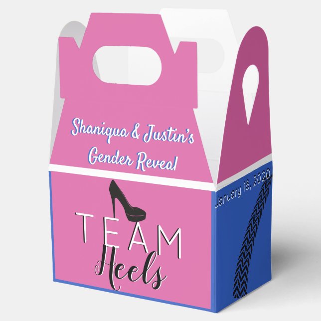 Heels or Wheels | Pink & Blue {Car} Gender Reveal Favour Box (Opened)