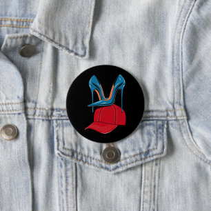 Heels stepping on Red MAGA Hat Election 2024 7.5 Cm Round Badge