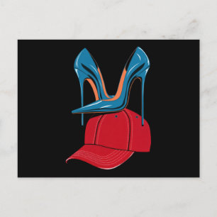 Heels stepping on Red MAGA Hat Election 2024 Postcard