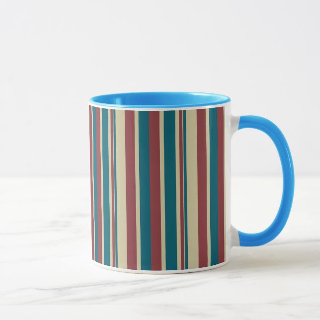 Heffalump Red Blue Beige Stripes Ringer Coffee Mug (Right)