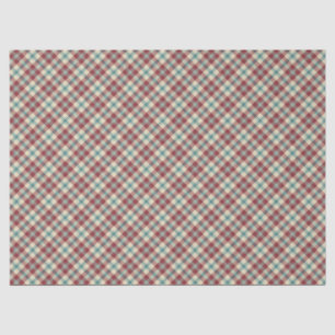 Heffalumps Dark Red Navy Beige Plaid Tissue Paper