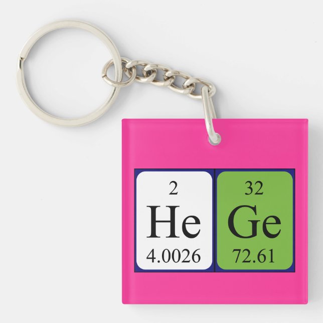 Hege periodic table name keyring (Front)