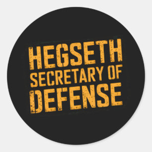 Hegseth Secretary Of Defence Trump Inauguration Da Classic Round Sticker