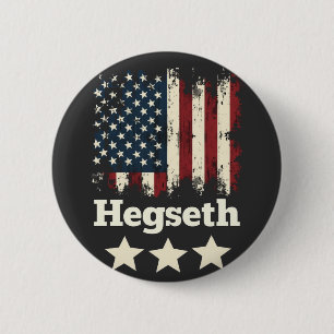 Hegseth Trump Administration American Flag 6 Cm Round Badge