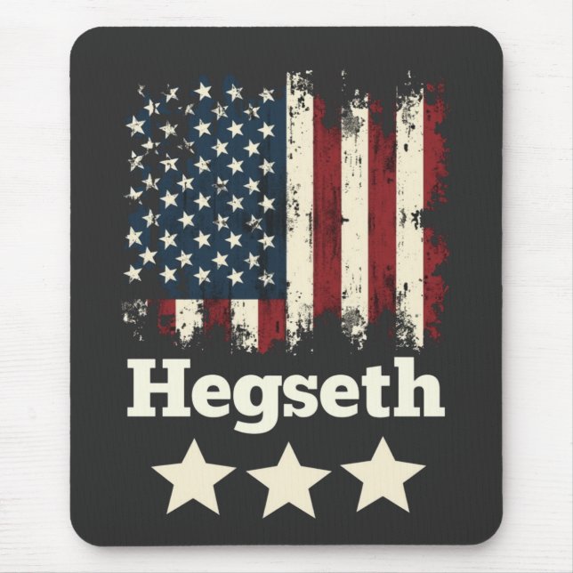 Hegseth Trump Administration American Flag Mouse Pad (Front)