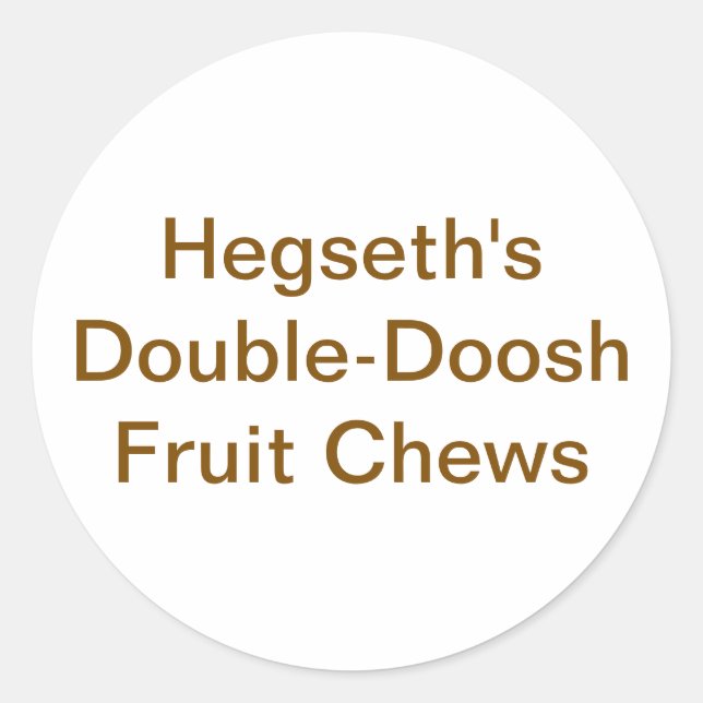 Hegseth's Fruit-Doosh Hankamer Artjunkhaus Yummy! Classic Round Sticker (Front)