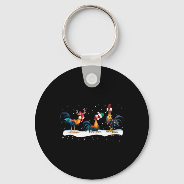 Hei Hei Chicken Christmas - Uni  Key Ring (Front)