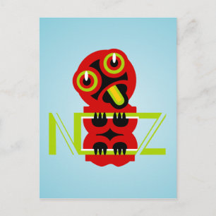 Hei Tiki Maori Design NZ Text Art Postcard