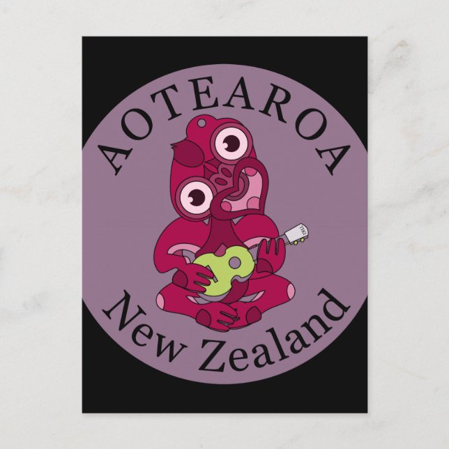 Hei Tiki Ukulele Aotearoa Postcard (Front)