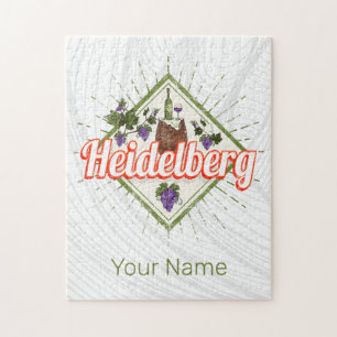 Heidelberg am Neckar Germany Retro Wine Vintage Jigsaw Puzzle