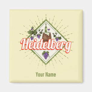 Heidelberg am Neckar Germany Retro Wine Vintage Lu Magnet