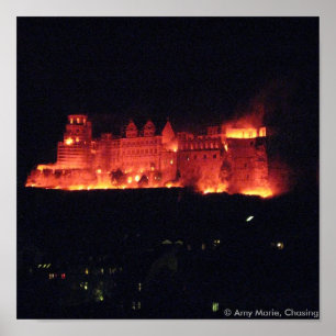 Heidelberg Castle Burning Poster