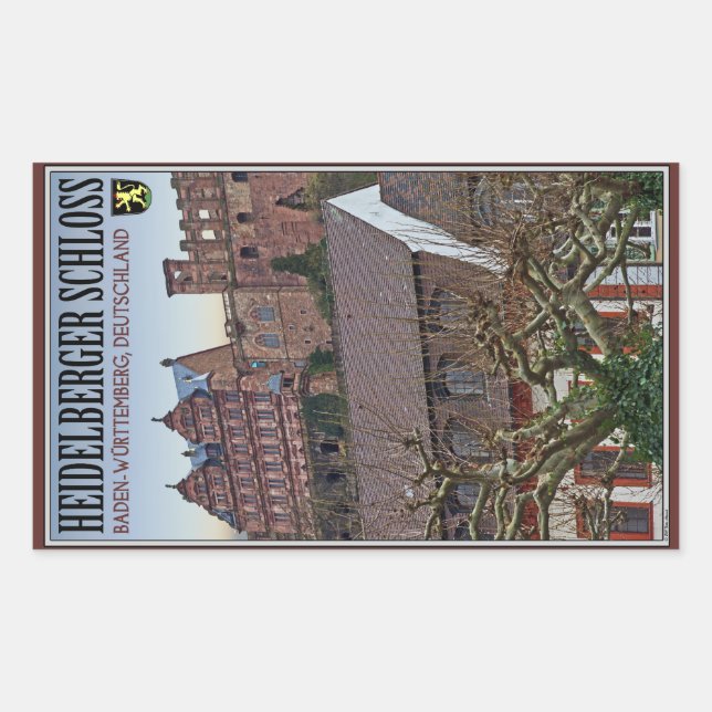 Heidelberg - Castle from Below Rectangular Sticker (Front)