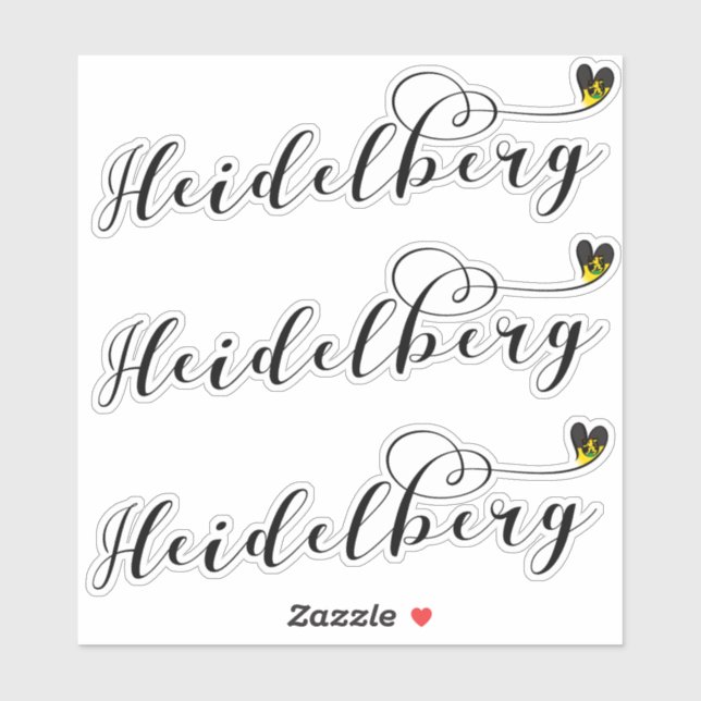 Heidelberg Flag Heart, Germany (Sheet)