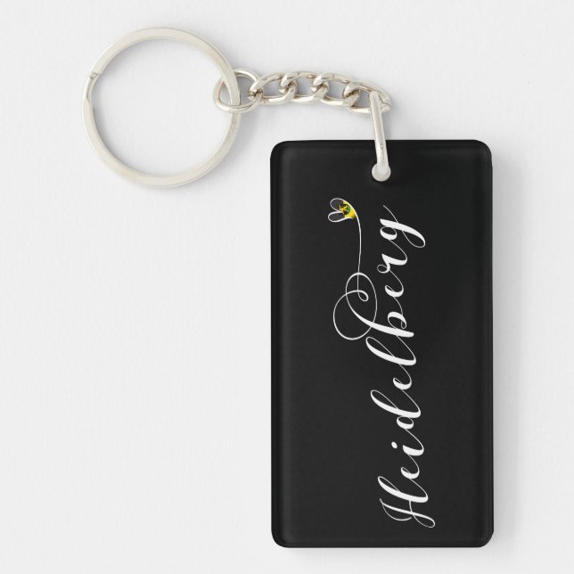 Heidelberg Flag Heart, Germany Key Ring (Front)