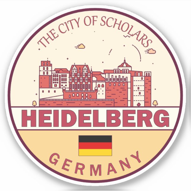 Heidelberg Germany City Skyline Emblem (Front)