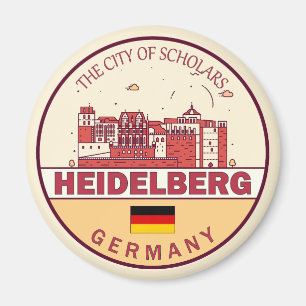 Heidelberg Germany City Skyline Emblem Magnet