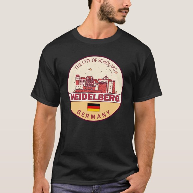 Heidelberg Germany City Skyline Emblem T-Shirt (Front)