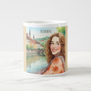 Heidelberg, Germany,Romantic Heidelberg Cityscape Large Coffee Mug