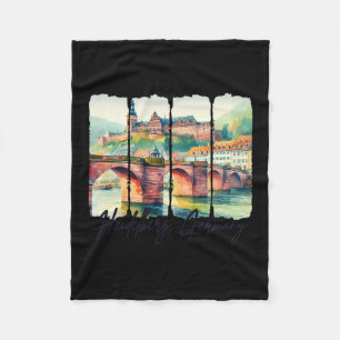 Heidelberg Germany Traveling Trip Meet Me In Heide Fleece Blanket