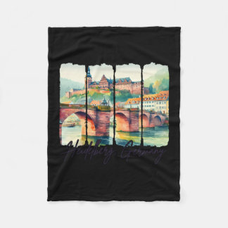 Heidelberg Germany Traveling Trip Meet Me In Heide Fleece Blanket