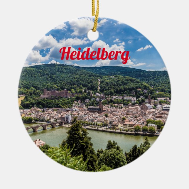 Heidelberg Neckar Panorama Germany Ceramic Ornament (Front)