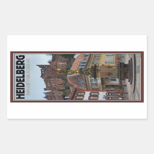 Heidelberg - Statue and Castle Rectangular Sticker