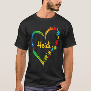 Heidi autism awareness heart puzzle idea 2020 T-Shirt