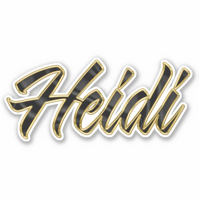 Heidi black gold lettering decal sticker (Front)