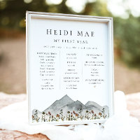 HEIDI Boho Mountain Flower First Year Milestone