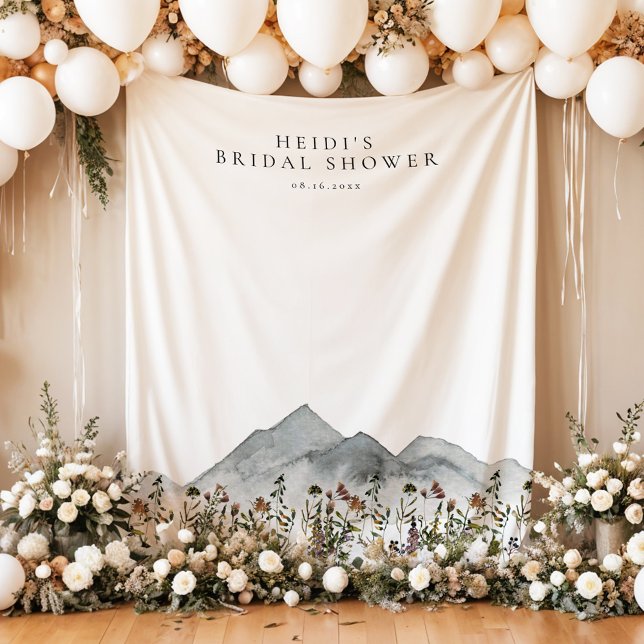 HEIDI Boho Mountain Wildflower Bridal Shower Tapestry (Creator Uploaded)