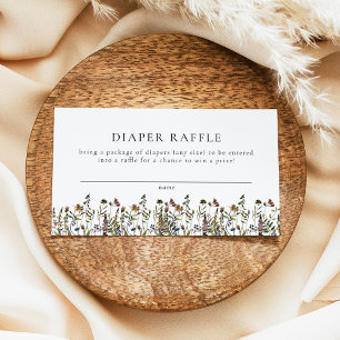 HEIDI Boho Wildflower Baby Shower Diaper Raffle Place Card