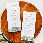 HEIDI Boho Wildflower Long Wedding Program Card<br><div class="desc">The HEIDI Wedding Collection features boho watercolor wildflowers at the base of a mountain. This artwork is paired with a timeless serif font combination that creates a modern bohemian look. Shop the full HEIDI Collection for the complete event look.</div>