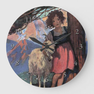 Heidi by Jessie Willcox Smith Large Clock