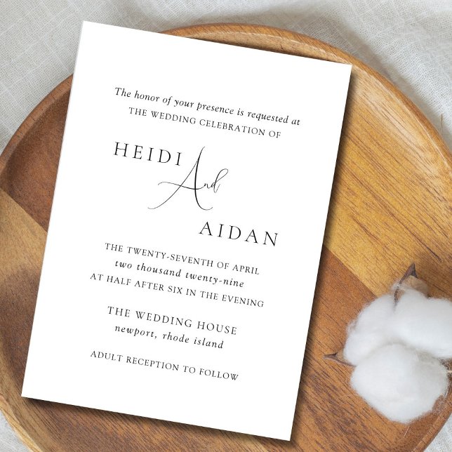 Heidi Contemporary Script Modern Elegant Wedding Invitation (Creator Uploaded)