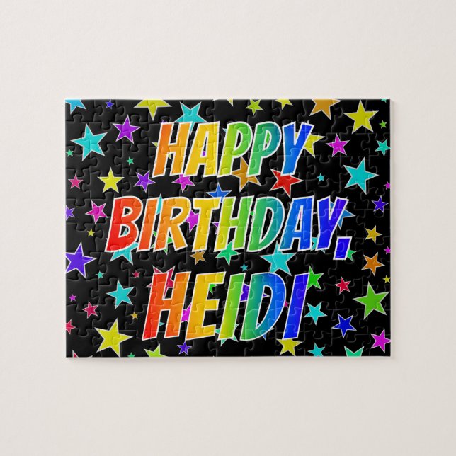 "HEIDI" First Name, Fun "HAPPY BIRTHDAY" Jigsaw Puzzle (Horizontal)
