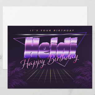 Heidi Name Vorname lila retro Karte Geburtstag Card