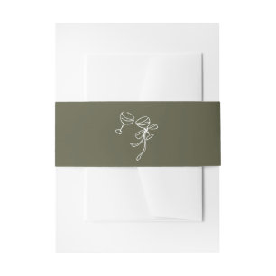 HEIDI Olive Green Wedding  Invitation Belly Band