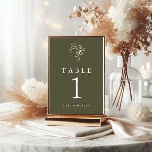 HEIDI Olive Green Wedding Table Number
