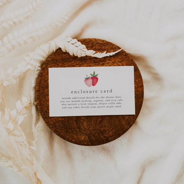 HEIDI Pink Berry Sweet Strawberry Girl Baby Shower Enclosure Card (HEIDI Pink Berry Sweet Strawberry Girl Baby Shower Enclosure Card)