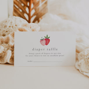 HEIDI Strawberry Girl Baby Shower Diaper Raffle Enclosure Card