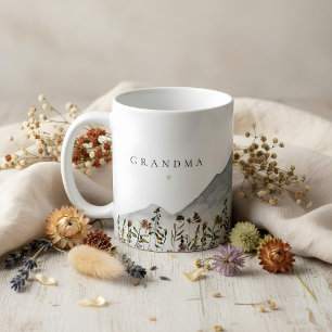 HEIDI Watercolor Wildflower Mountain Grandma Coffee Mug